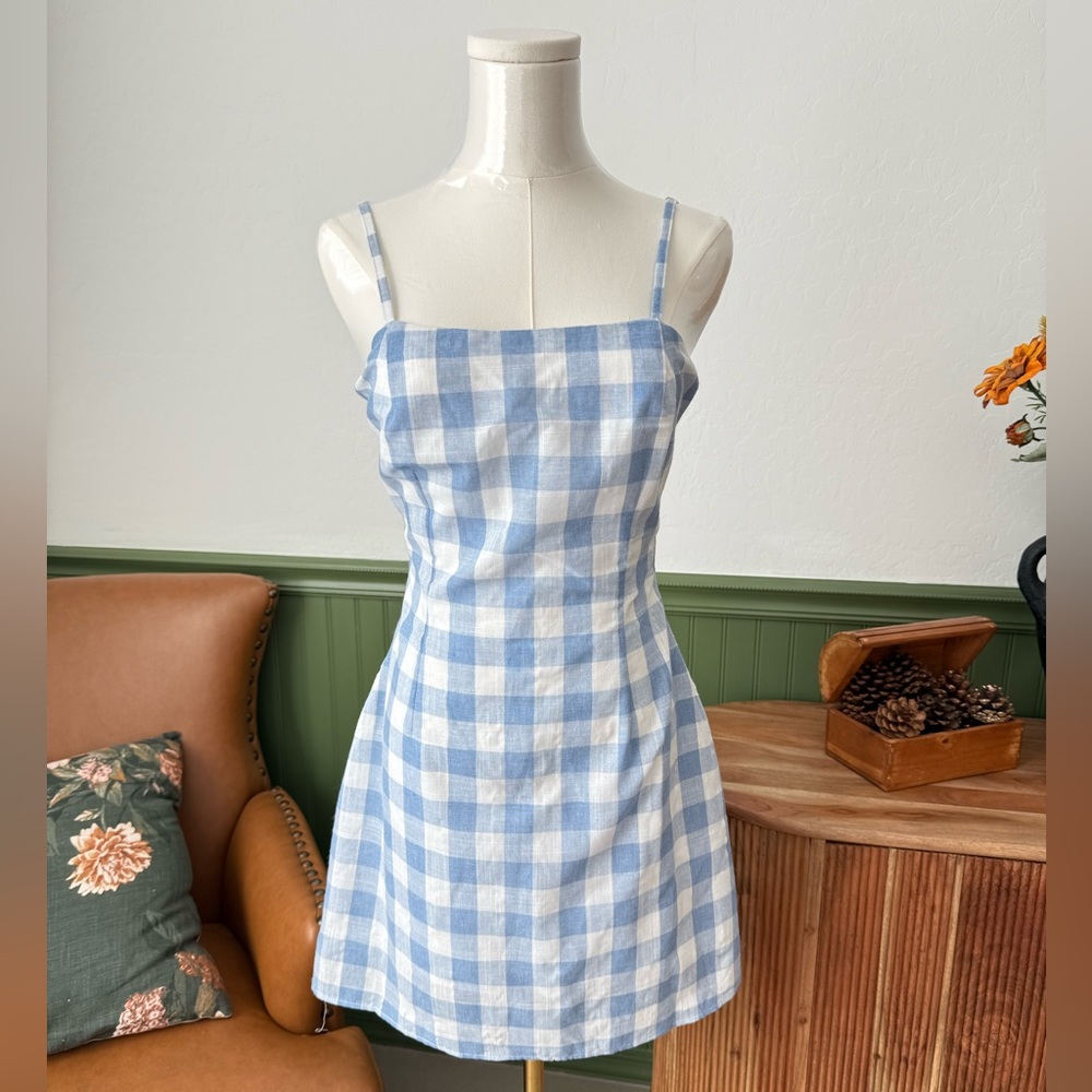 Love Adu gingham blue/white dress EUC size Medium